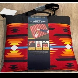 PENDLETON Aztec Print Outdoor Packable Picnic Camping Blanket 60”x72” Bag -NWT